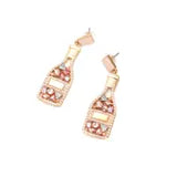 Exaggerated Alloy Hollow Wine Bottle Earrings