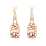 Exaggerated Alloy Hollow Wine Bottle Earrings