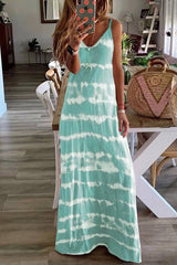 Tie Dye Spaghetti Straps Maxi Dress